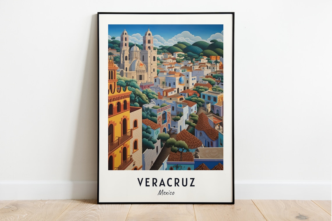 Zcalo De Veracruz Travel Poster, Veracruz Mexico
