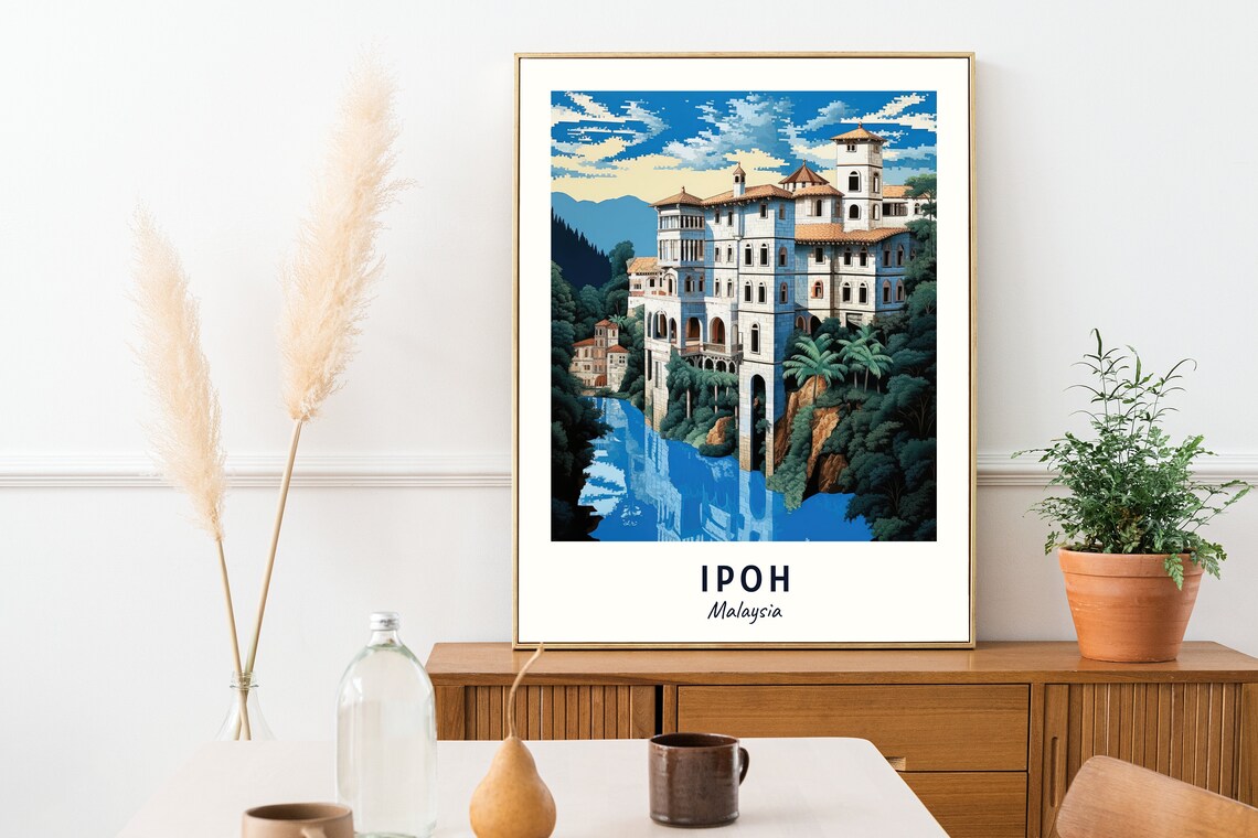 Kellies Castle Riverside at Ipoh Malaysia Vintage Travel Poster - Image 2