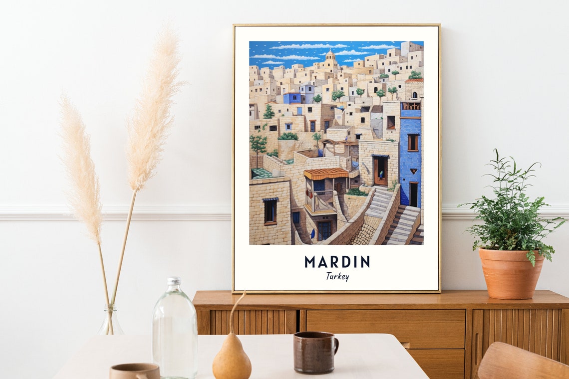 Mardin Turkey Stone Old Town Hillside Travel Poster Keepsake Art - Image 2