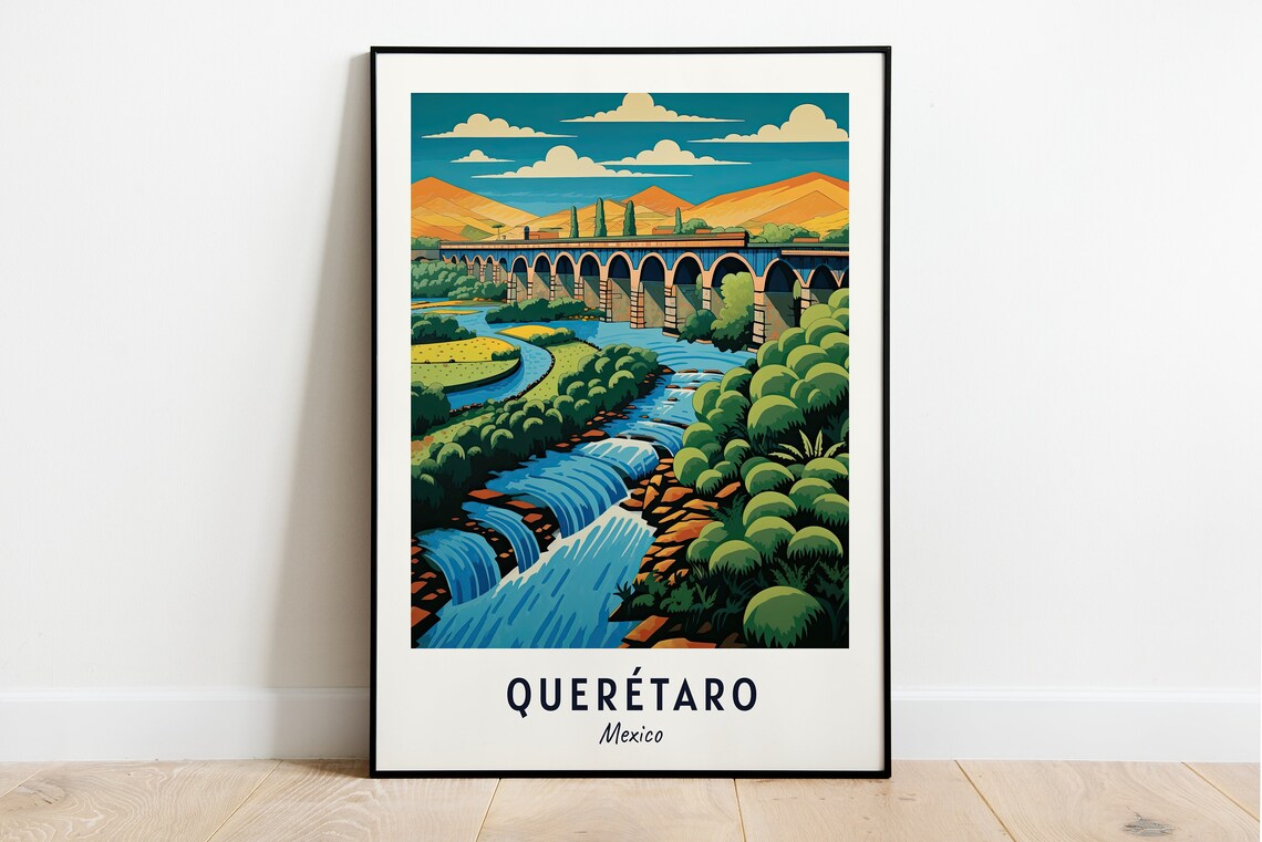 Aqueduct Of Quertaro Travel Print Wall Art Quertaro Mexico City Print Aqueduct Of Quertaro Travel Gift Wall Art