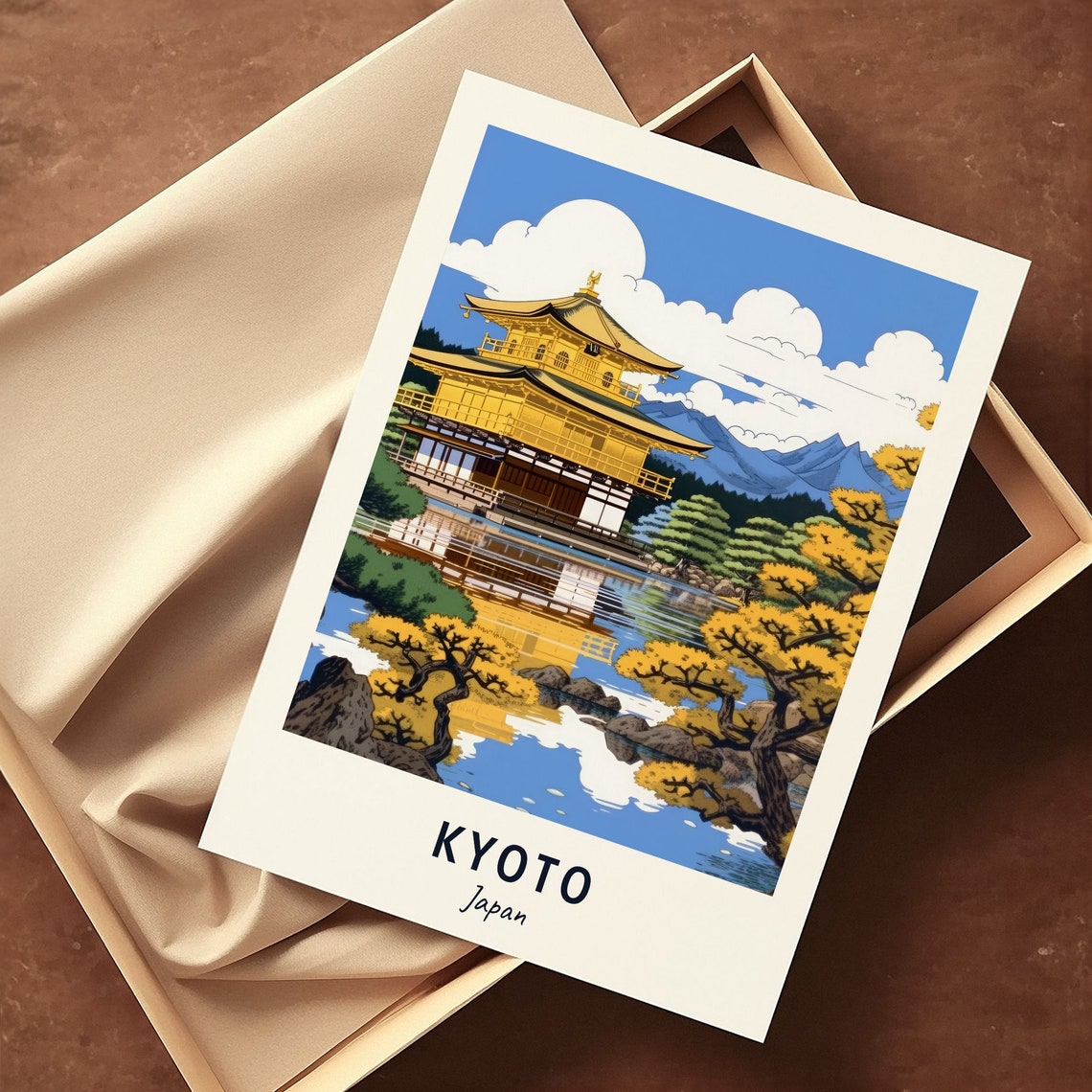 Kinkaku Ji Golden Pavilion Travel Print Wall Art Kyoto Japan City Print Kinkaku Ji Golden Pavilion Travel Gift - Image 3