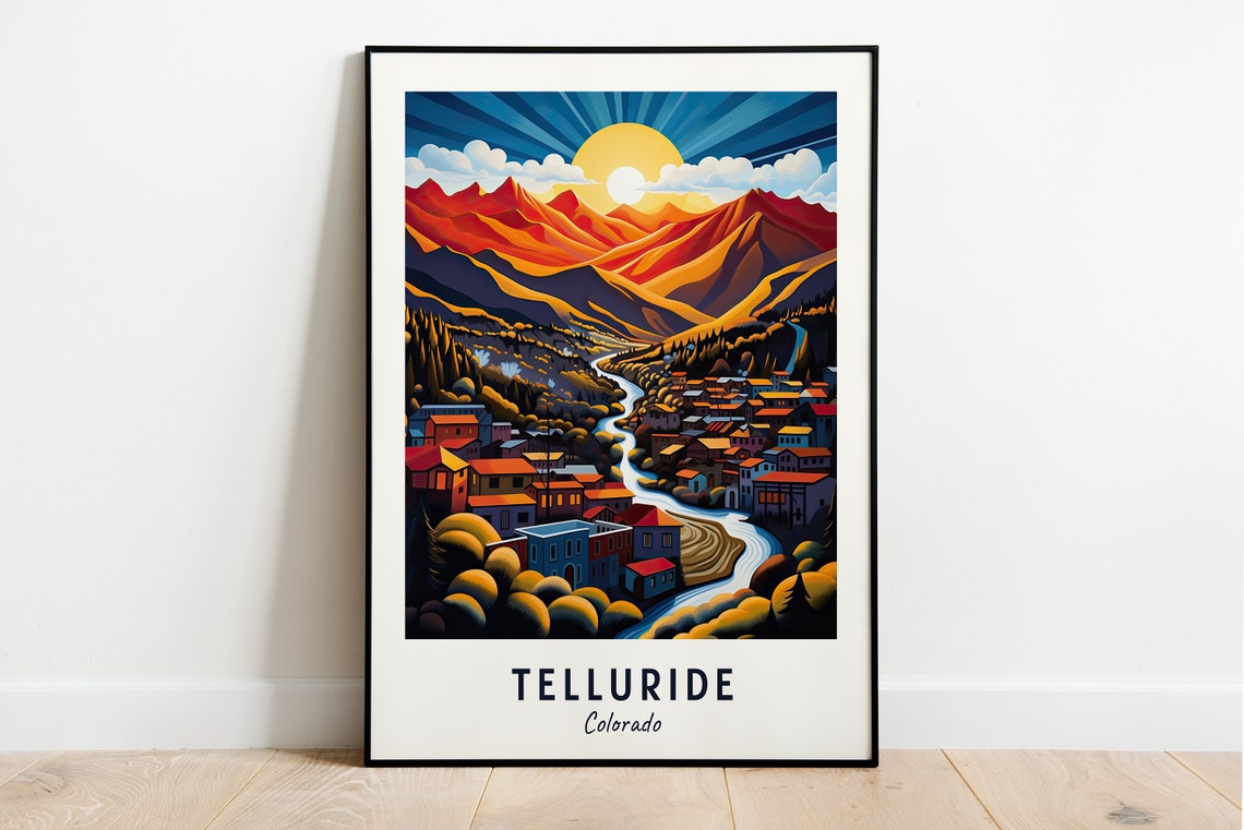 Telluride Colorado Travel Print Wall Art Telluride Colorado City Print Telluride Colorado Travel Gift Telluride Colorado Poster