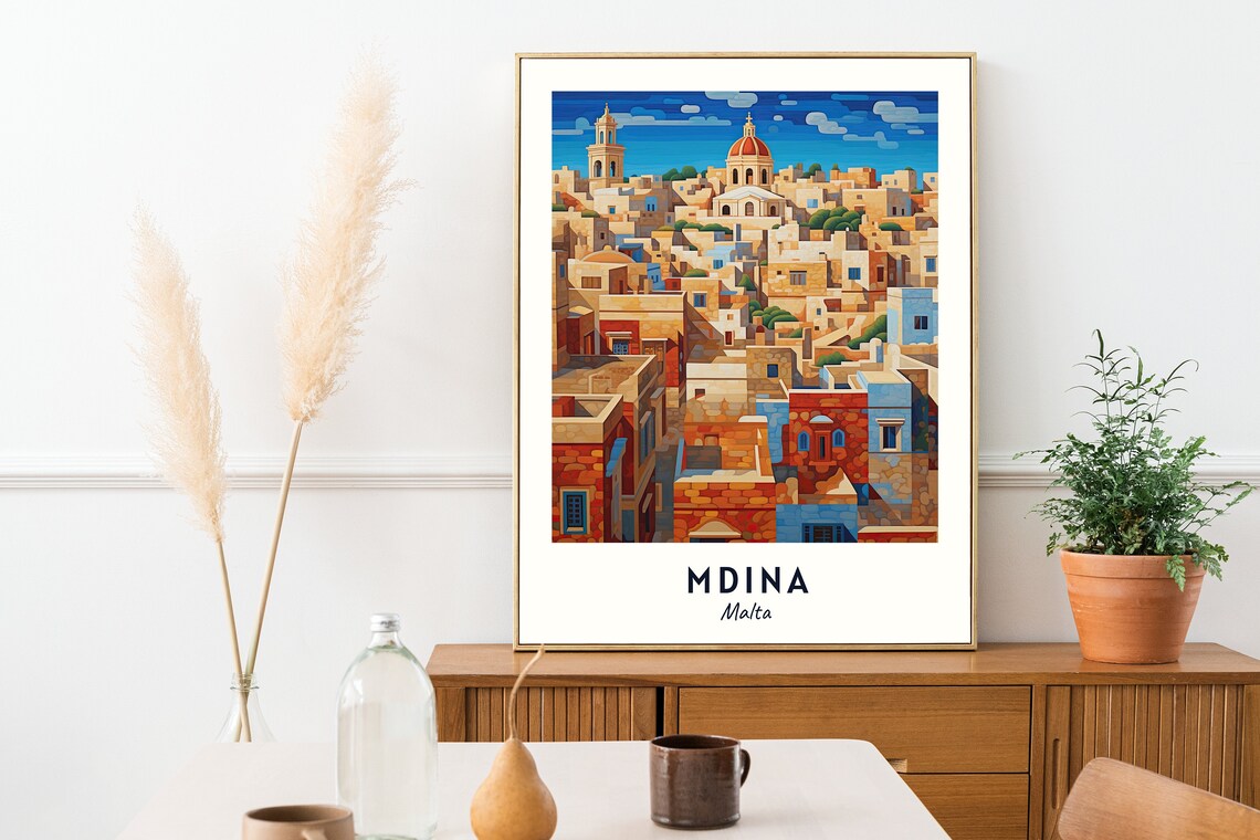 The Silent City Mdina Malta Travel Poster - Image 2