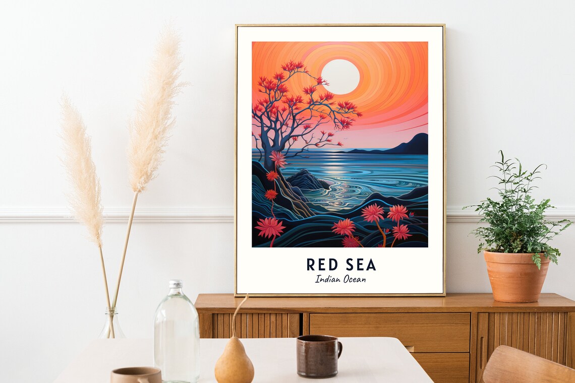 Red Sea Indian Ocean Travel Poster, City Print - Image 2