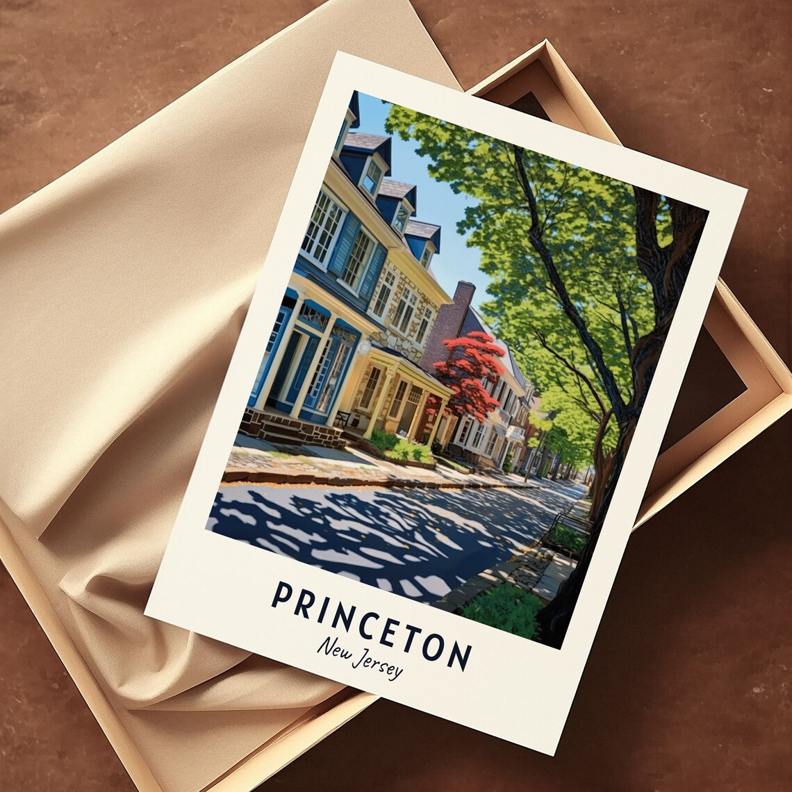 Princeton New Jersey Historic Tree Lined Street Summer Travel Poster - Image 3