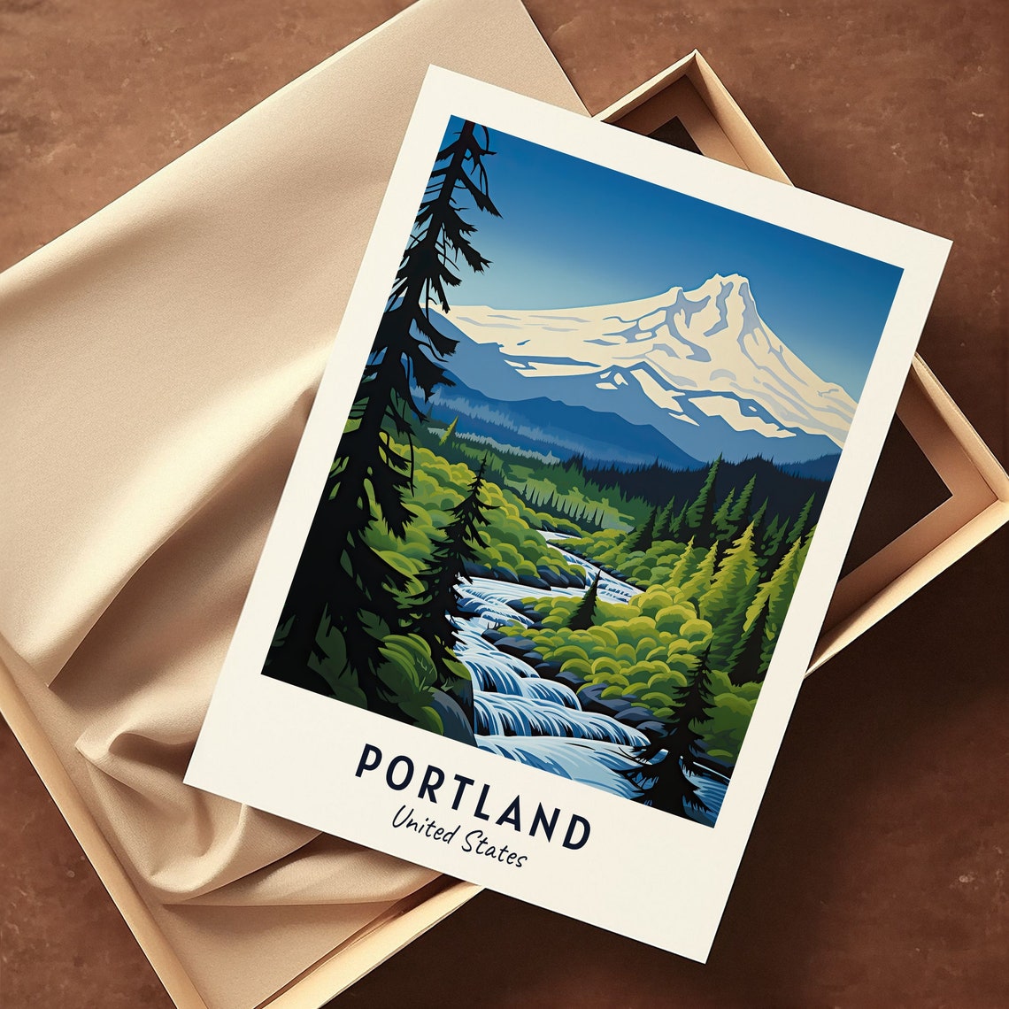 Portland Travel Print Wall Art Portland United States City Print Portland Travel Gift Portland City Poster Wall Art - Image 3