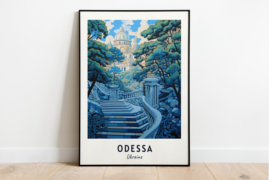 Potemkin Stairs Travel Print Wall Art Odessa Ukraine City Print Potemkin Stairs Travel Gift Potemkin Stairs Poster