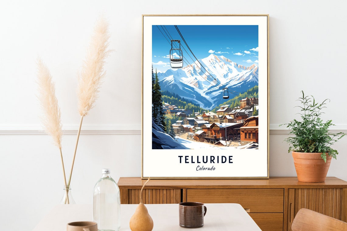 Telluride Colorado Gondola Ride Over the Old Mining Town Poster - Image 2