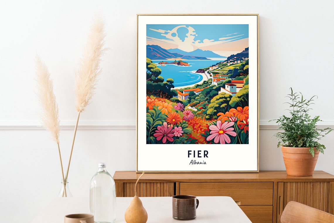 Fier Travel Print Wall Art Fier Albania City Print Fier Travel Gift Fier City Poster Travel Gift Fier Home Decor - Image 2
