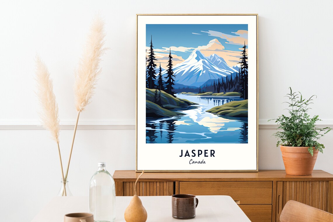Jasper City Travel Poster, Jasper Canada Art Print - Image 2