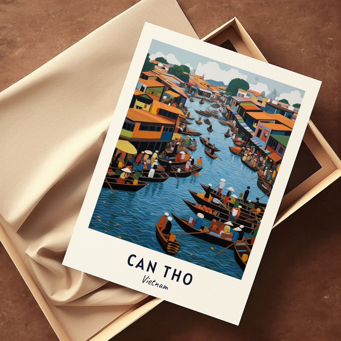 Cai Rang Floating Market Can Tho Vietnam Early Morning Boats Poster - Image 3