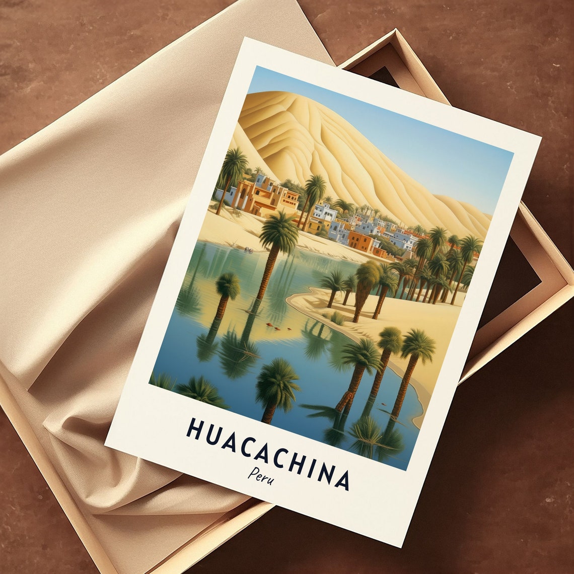 Huacachina Oasis Travel Print Wall Art Huacachina Peru City Print Huacachina Oasis Travel Gift Huacachina Oasis Poster Travel Gift - Image 3