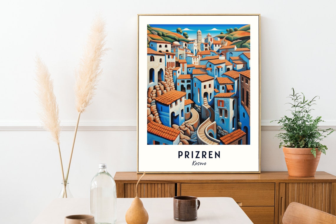 Prizren Fortress Travel Print Wall Art Prizren Kosovo City Print Prizren Fortress Travel Gift Prizren Fortress Poster - Image 2