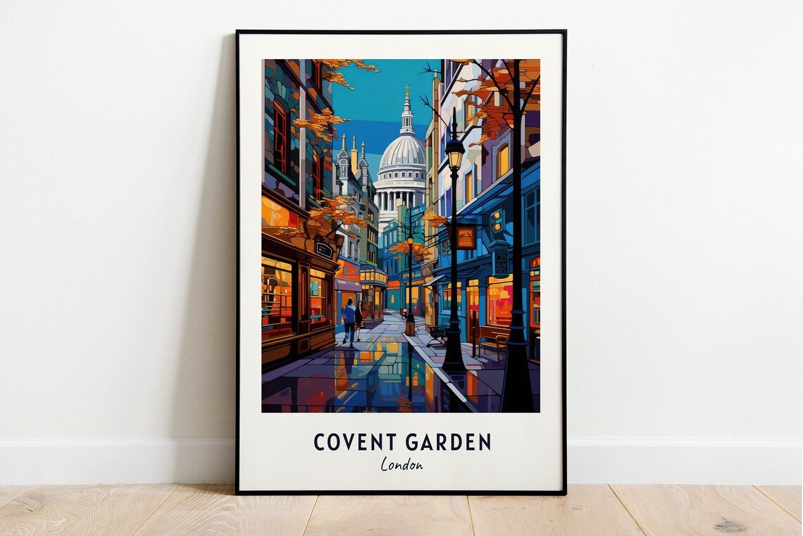 Covent Garden London Evening Street With St Paul's Dome Poster