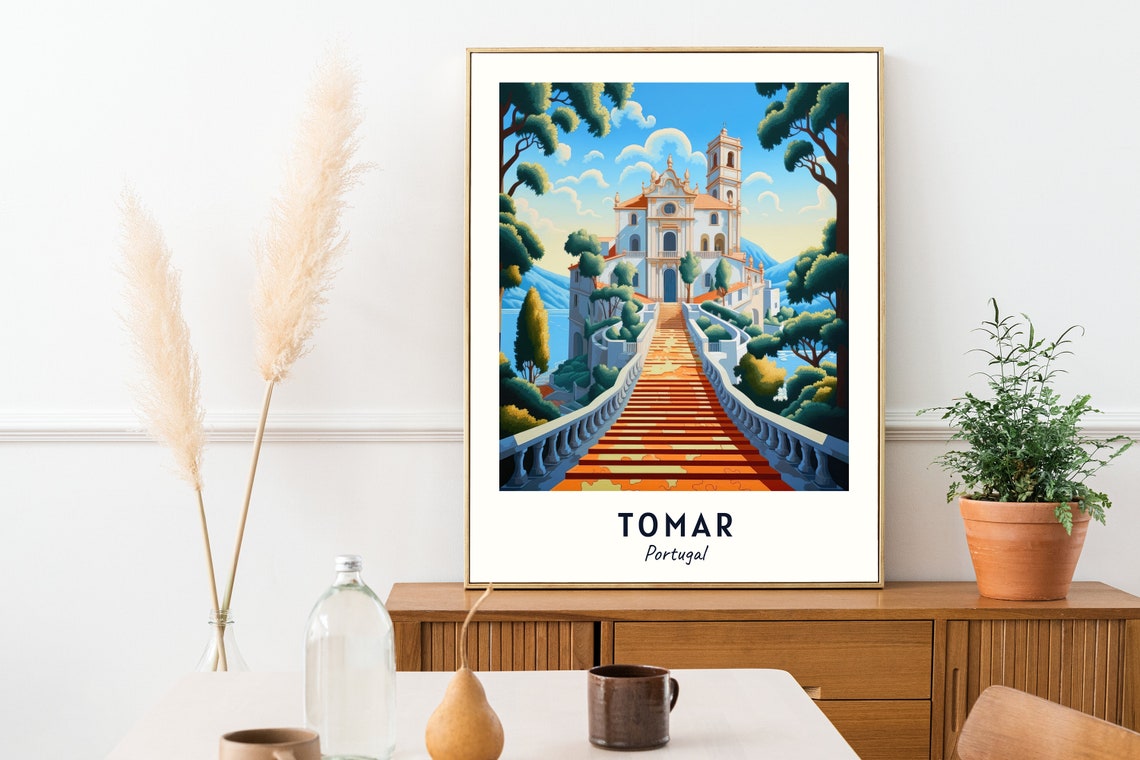 Convent Of Christ Travel Print Wall Art Tomar Portugal City Print Convent Of Christ Travel Gift Convent Of Christ Poster Travel Gift - Image 2