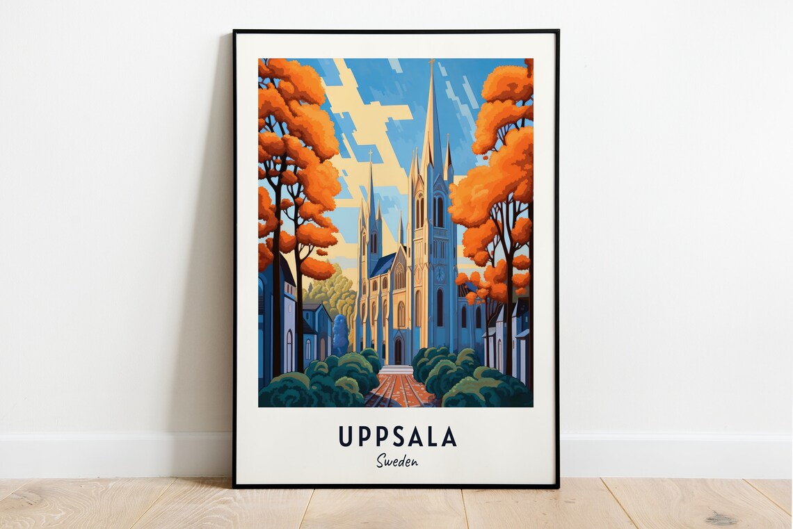 Uppsala Cathedral Travel Print Wall Art Uppsala Sweden City Print Uppsala Cathedral Travel Gift Uppsala Cathedral Poster Travel Gift