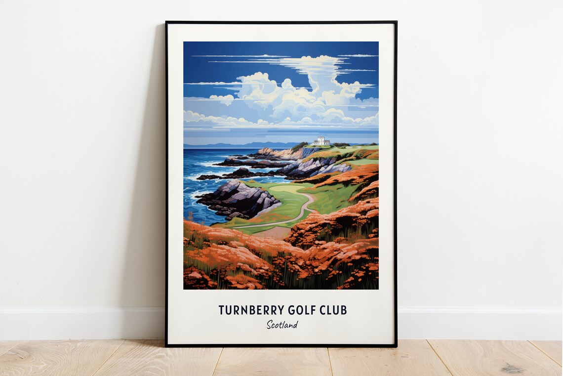 Turnberry Golf Club Scotland Coastal Links Vintage Travel Poster