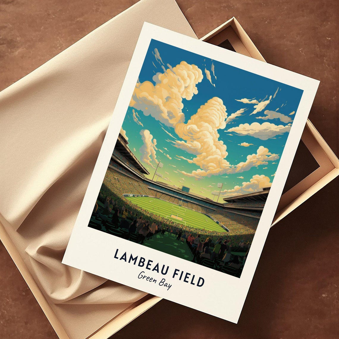 Lambeau Field Green Bay Stadium Packed Crowd Game Day Poster - Image 3