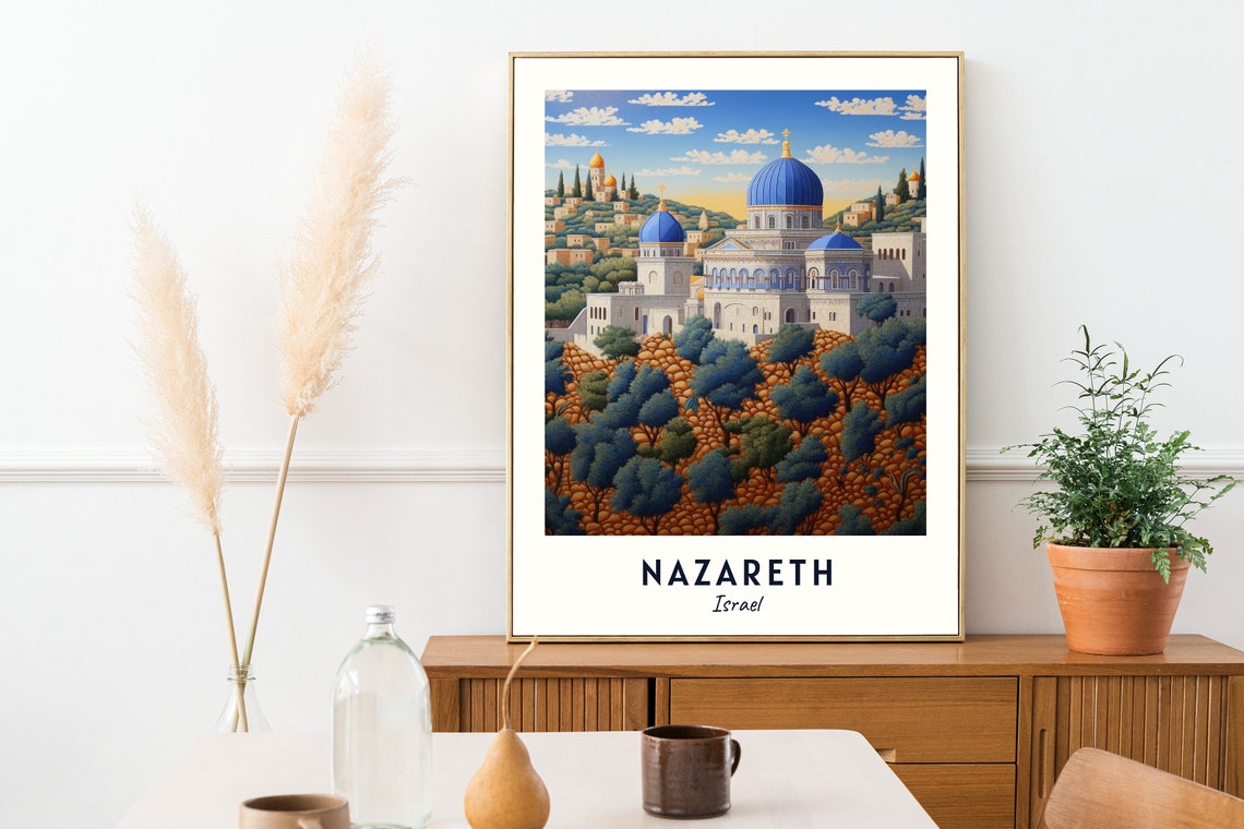 Basilica Of The Annunciation Travel Print Wall Art Nazareth Israel City Print Basilica Of The Annunciation Travel Gift - Image 2