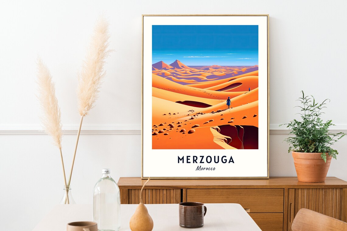 Erg Chebbi Desert Travel Poster, Merzouga Morocco - Image 2