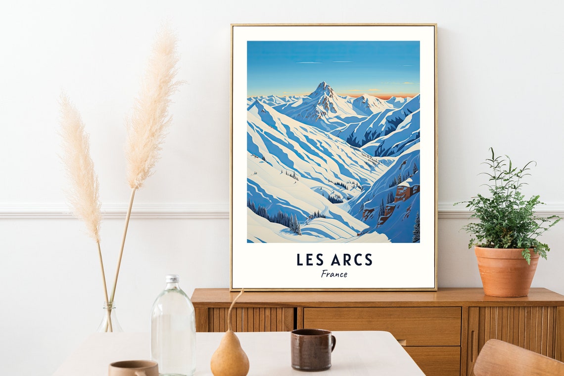 Les Arcs France Snowy Alpine Slopes Summit View Scene Poster - Image 2
