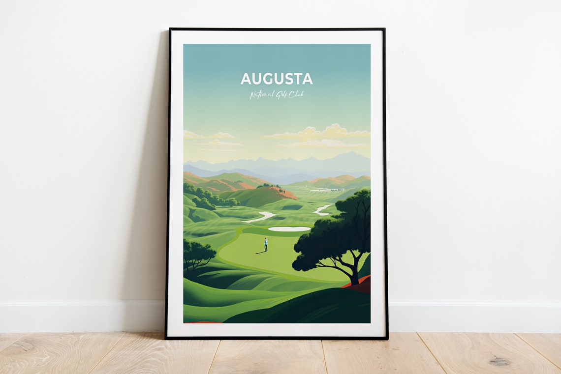 Augusta National Golf Club Rolling Fairway Golfer View Poster - Image 3