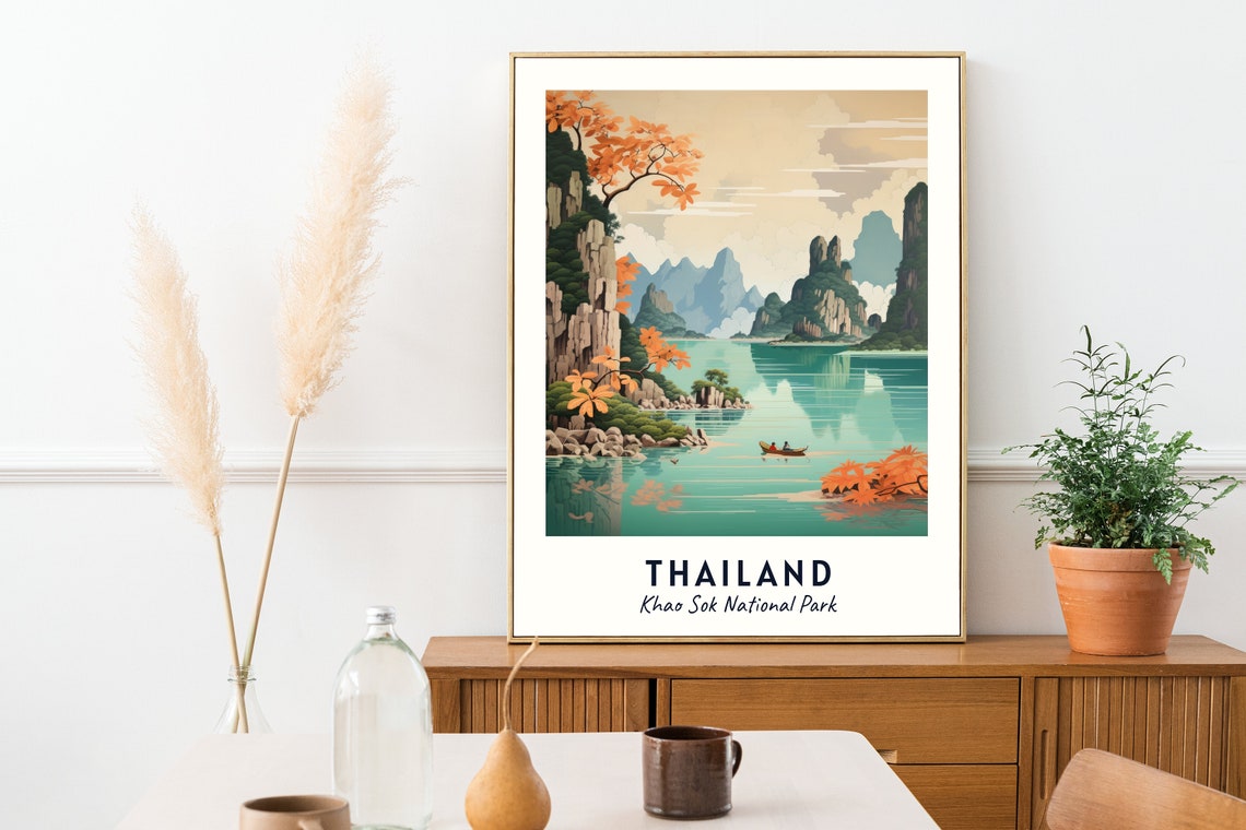 Thailand Khao Sok National Park Travel Print Wall Art Thailand Khao Sok National Park City Print Thailand Thailand - Image 2