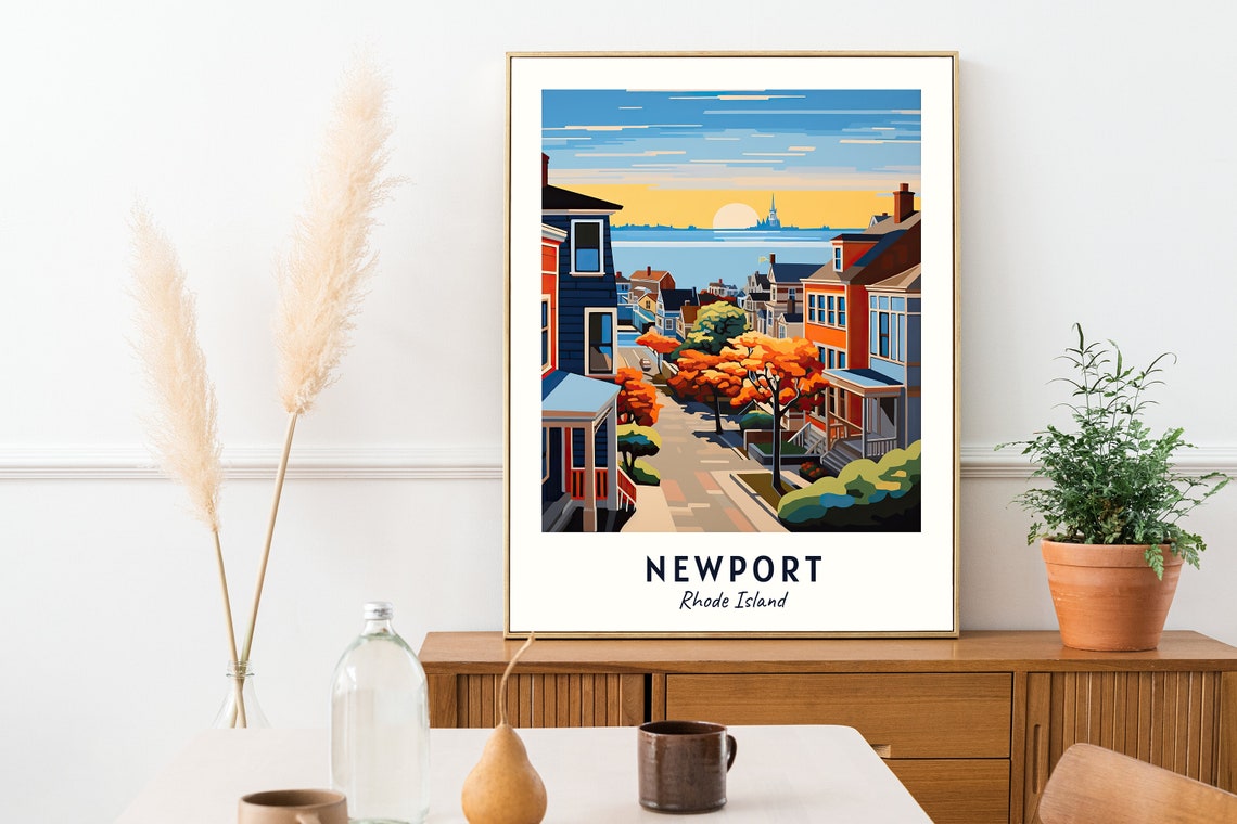 Newport Travel Print Wall Art Newport Rhode Island City Print Newport Travel Gift Newport City Poster Travel Gift