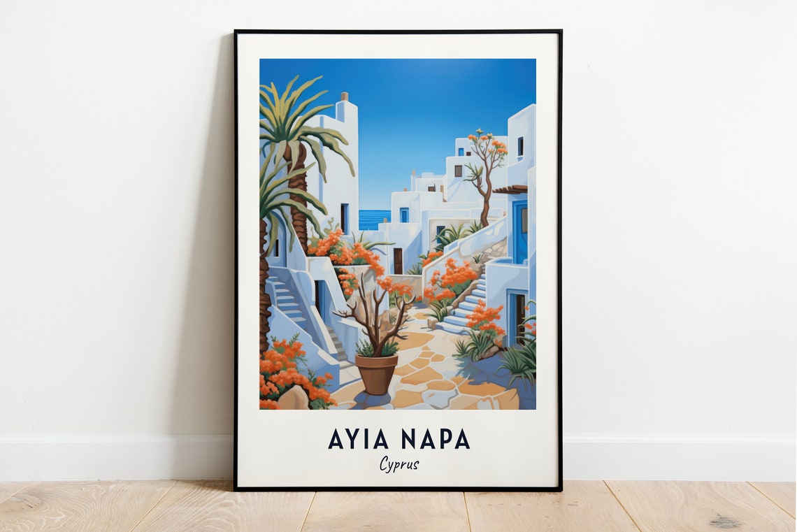 Ayia Napa Travel Print Wall Art Ayia Napa Cyprus City Print Ayia Napa Travel Gift Ayia Napa City Poster Travel Gift
