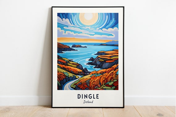 Dingle Ireland Travel Poster, City Print