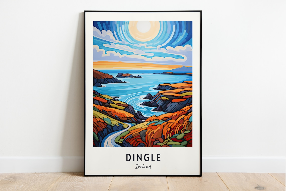Dingle Ireland Travel Poster, City Print