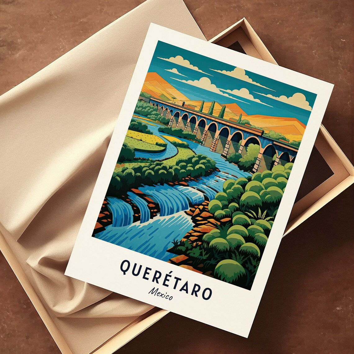 Aqueduct Of Quertaro Travel Print Wall Art Quertaro Mexico City Print Aqueduct Of Quertaro Travel Gift Wall Art - Image 3