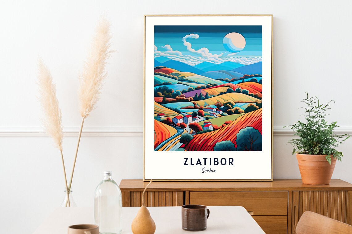 Zlatibor Mountain Travel Poster, Serbia Landscape - Image 2