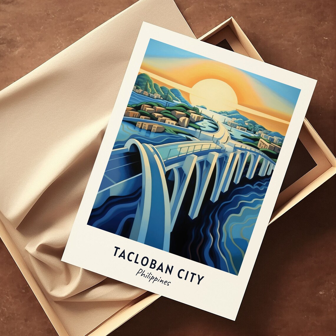 San Juanico Bridge Travel Poster, Tacloban City Philippines - Image 3