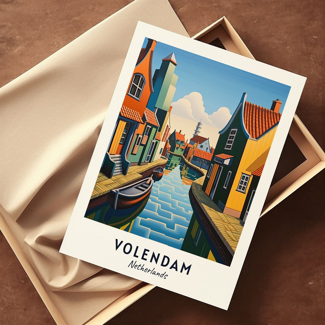 Fishing Village Travel Print Wall Art Volendam Netherlands City Print Fishing Village Travel Gift Fishing Village Poster Travel Gift - Image 3