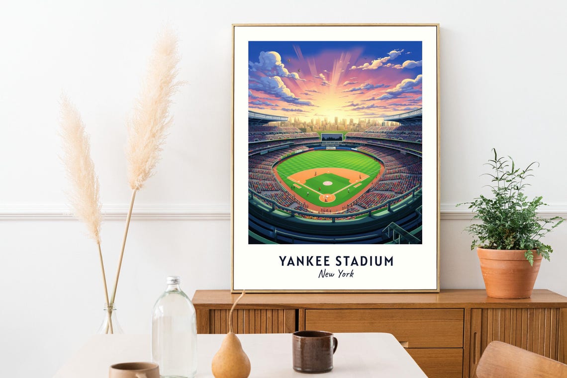 Yankee Stadium New York City Baseball Sunset Game Day Poster - Image 2
