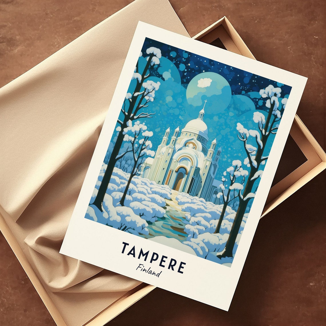 Tampere Cathedral Travel Print Wall Art Tampere Finland City Print Tampere Cathedral Travel Gift Tampere Cathedral Poster Travel Gift - Image 3