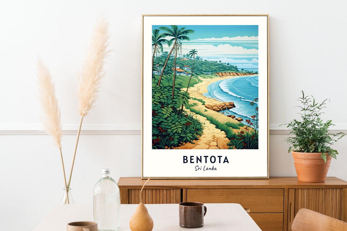 Bentota Sri Lanka Tropical Beach With Tall Palm Trees Poster - Image 2