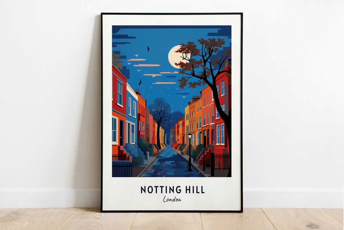 Notting Hill London Travel Print Wall Art Notting Hill London City Print Notting Hill London Travel Gift Notting Hill London Poster
