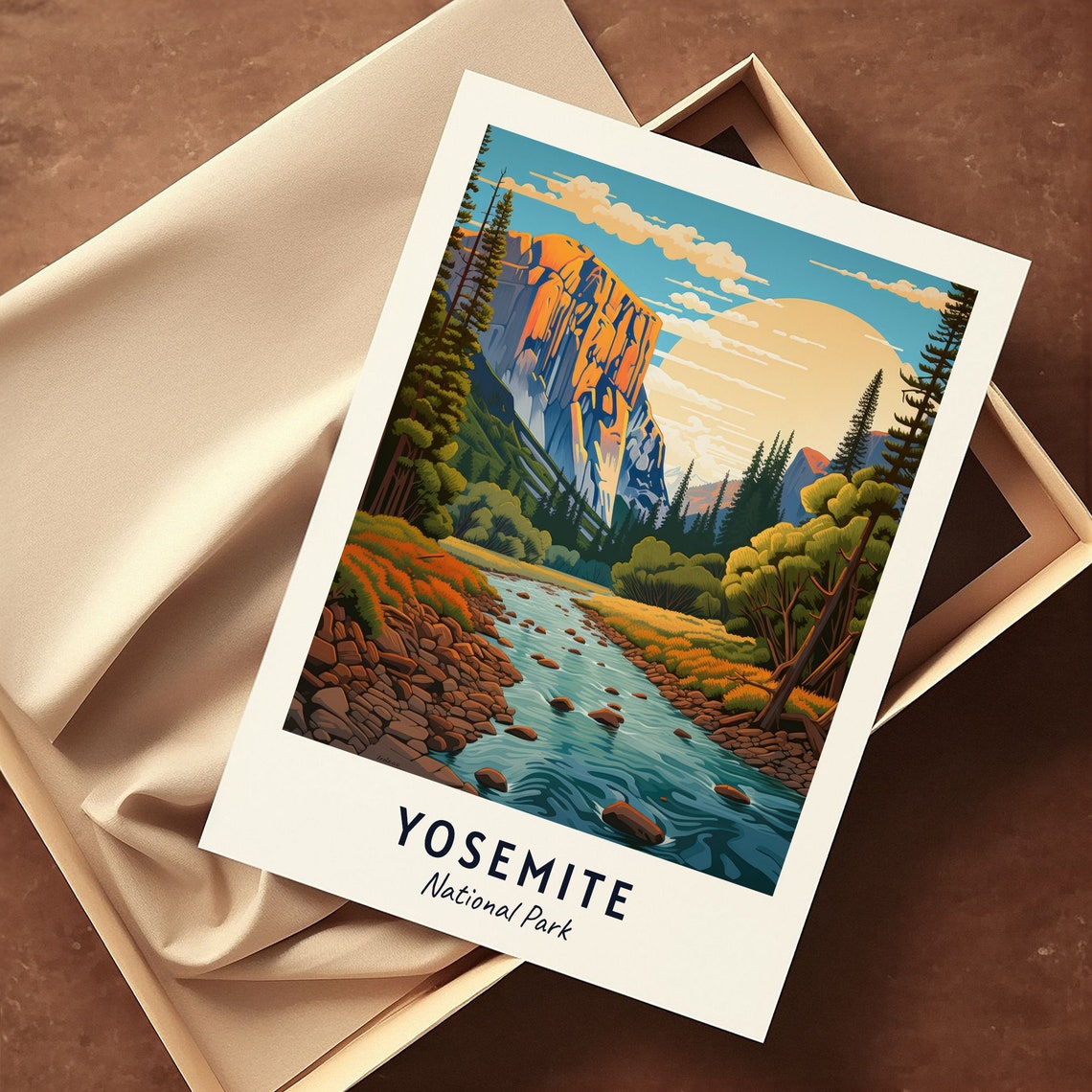 Yosemite National Park Sunset Cliff River View Travel Poster - Image 3