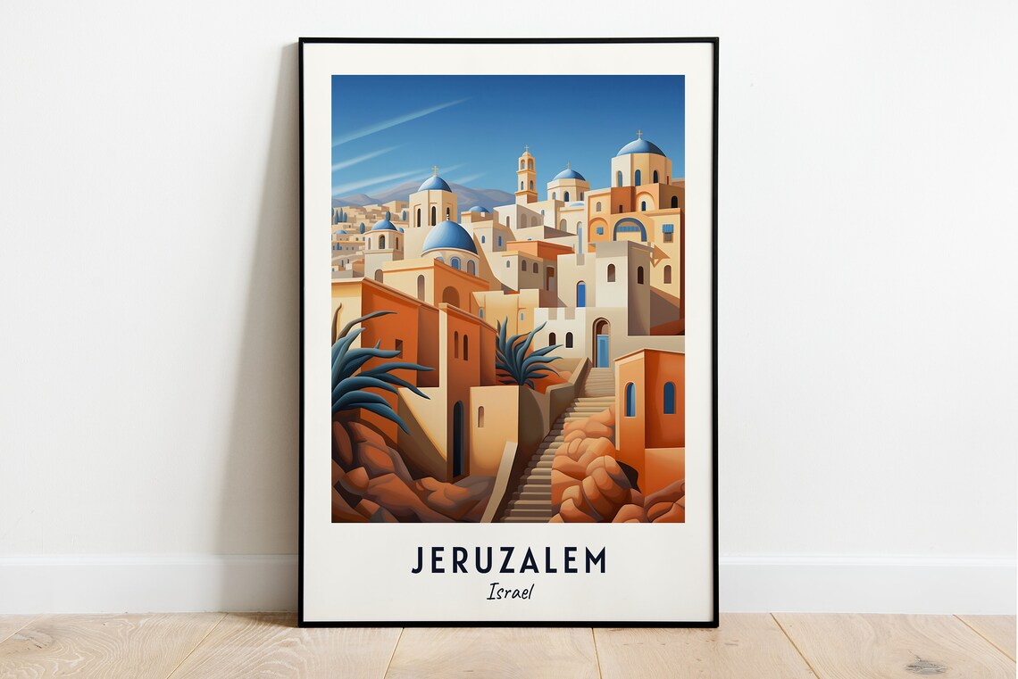 Jeruzalem Travel Poster, Israel City Print