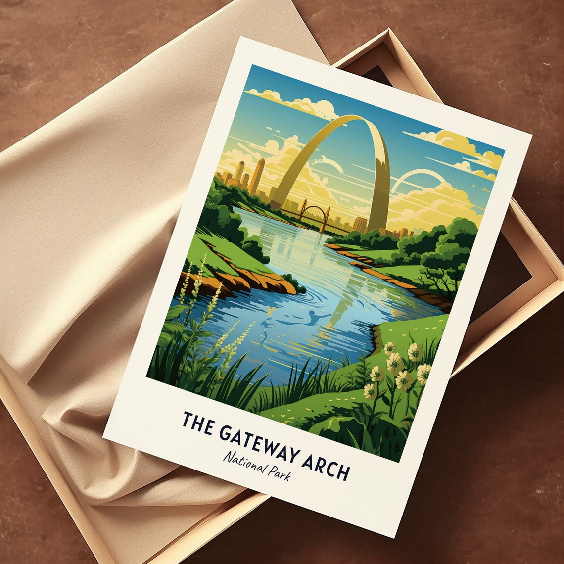 The Gateway Arch National Park River Skyline Vintage Travel Poster - Image 3