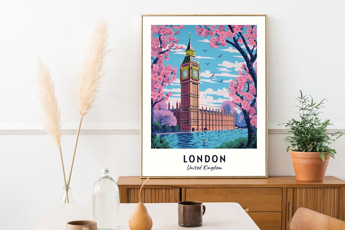 London Big Ben Travel Poster, United Kingdom City - Image 2