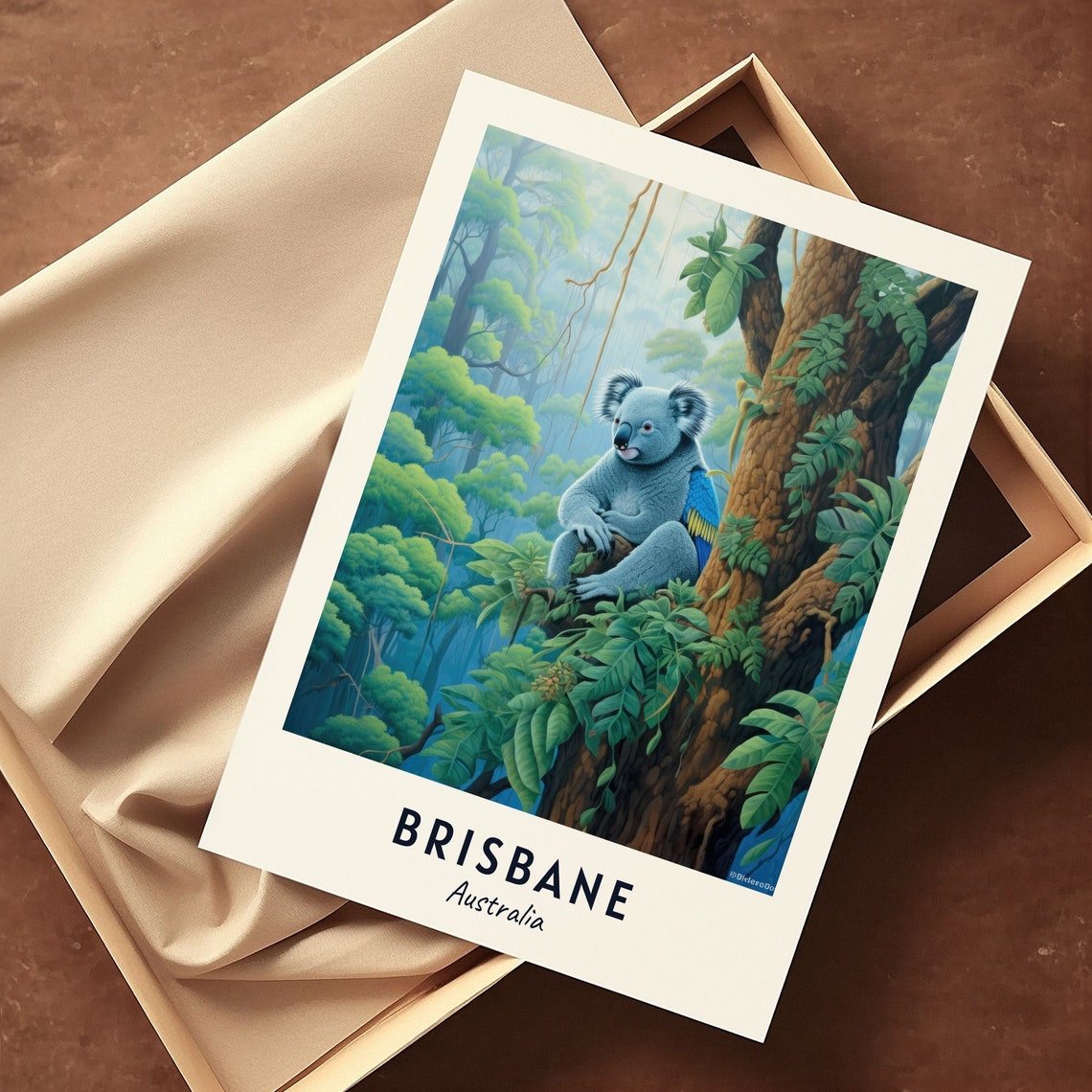 Brisbane Koala in Lush Eucalyptus Forest Australia Travel Poster - Image 3