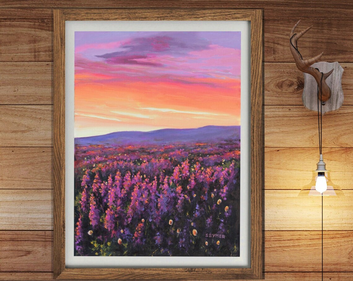 Field Flowers Oil Painting Print, Provencal Landscape - Image 5