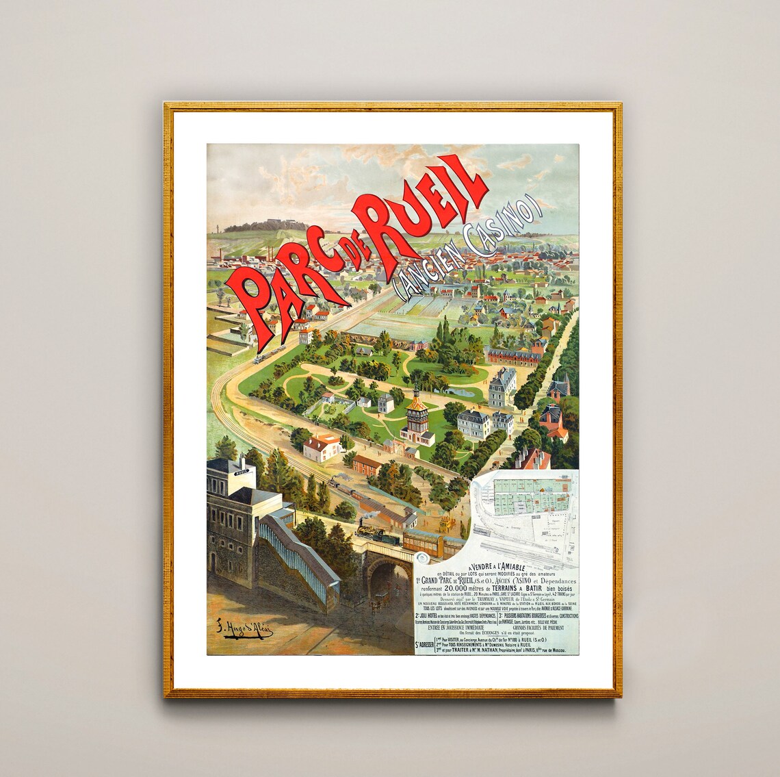 Parc de Rueil Ancien Casino Vintage French Real Estate Poster