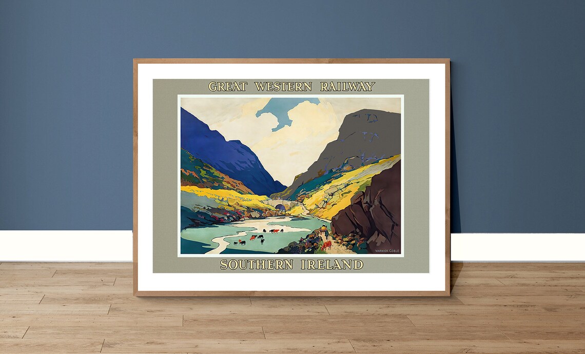 Great Western Railway Southern Ireland Valley Vintage Travel Poster