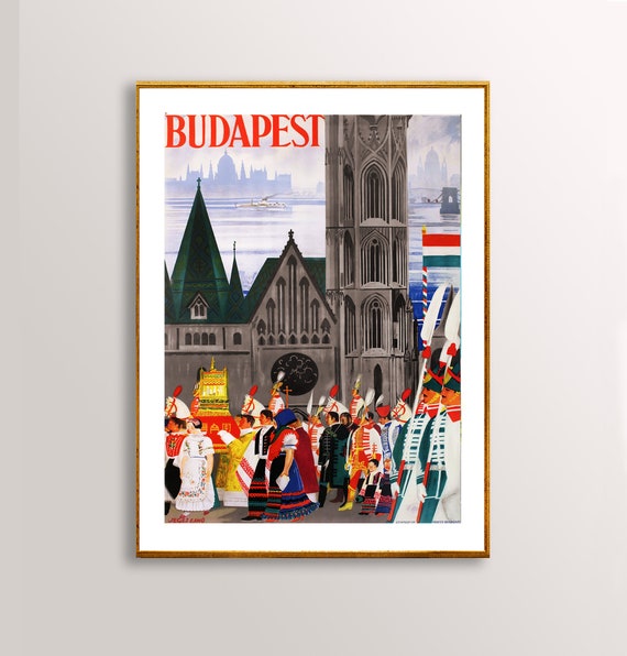 Budapest Hungary Vintage Travel Poster Poster Paper Or Print Gift Idea Wall Decor