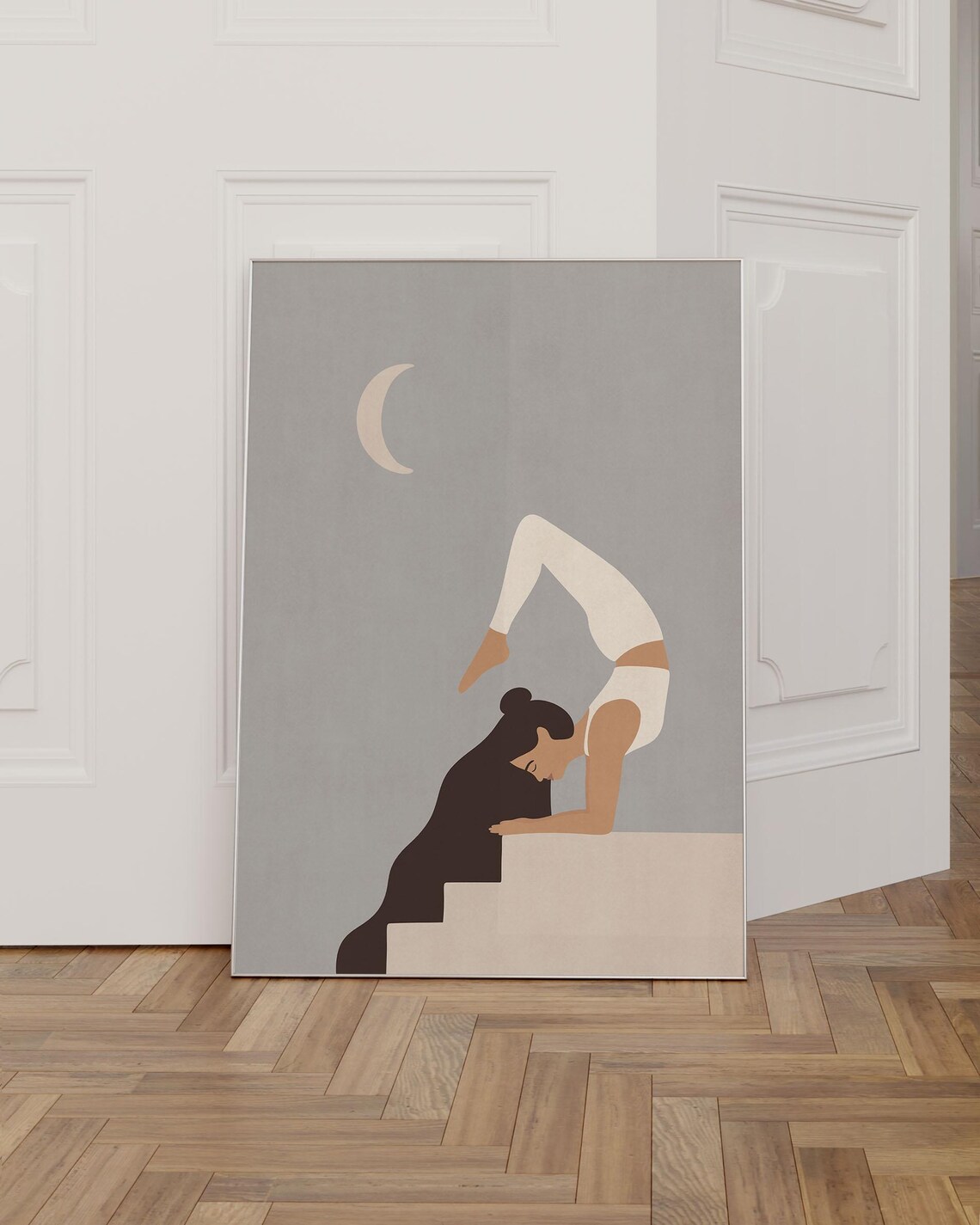 Yoga Pose Wall Art Print, Boho Balance