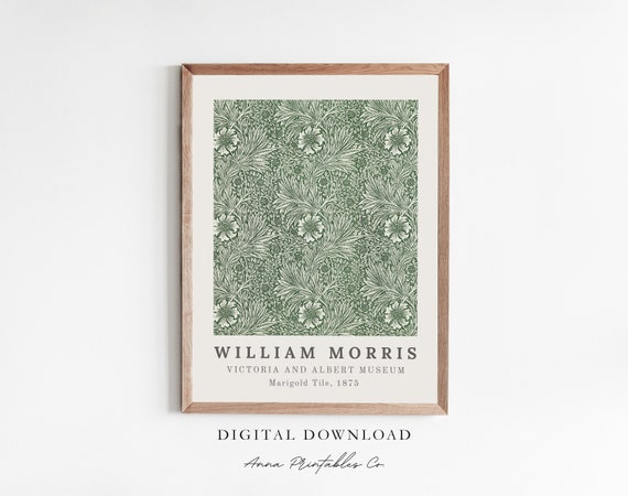 William Morris Marigold Botanical Art Nouveau Poster